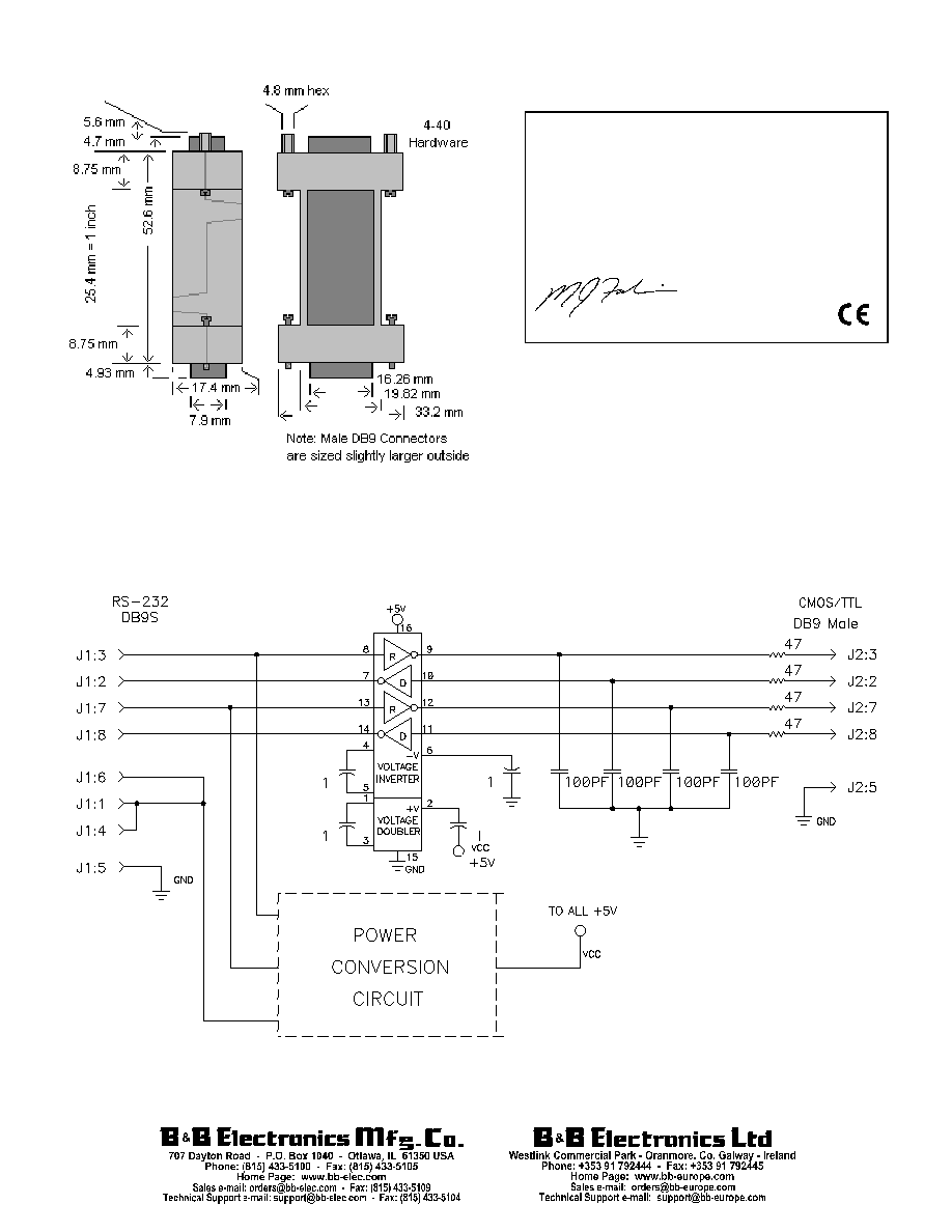 232LPTTL (B&B Electronics) - Port Powered Rs-232 To TTL Converter ...