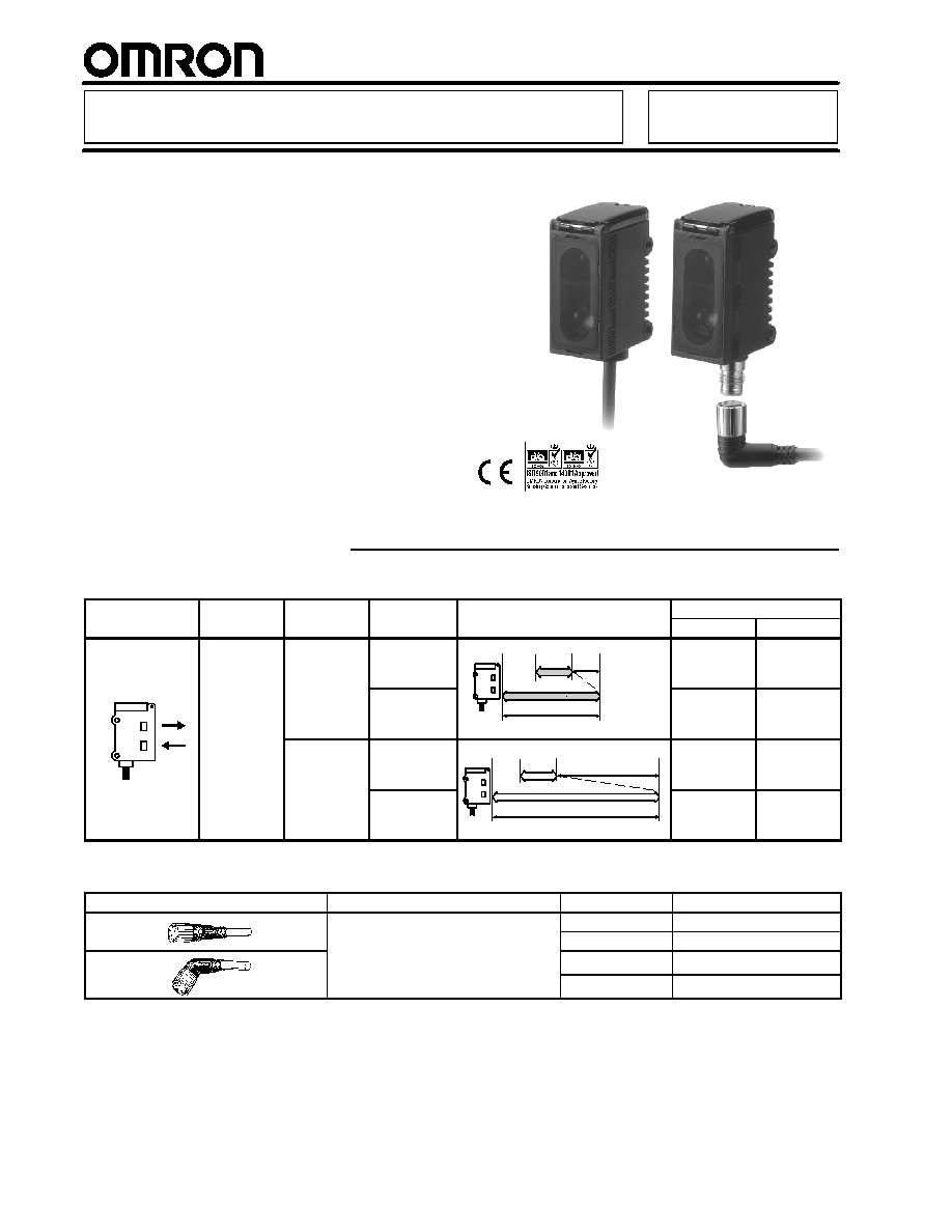 E3GL12 (Omron) E3GL1/L3 Distancesetting Photoelectric Sensor Data